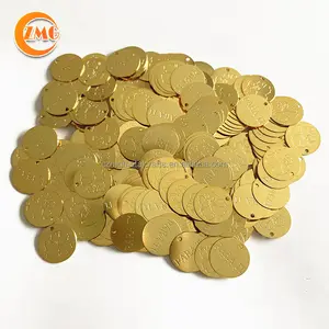 Оптовая продажа, круглые латунные металлические логотипы ювелирных изделий с золотым покрытием