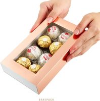 Confezione per Cioccolatini in Materiali Riciclati con Finestra Trasparente e Vassoio Estraibile in Plastica per Dolci e Alimenti
