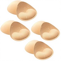 4 Pares de Insertos Adhesivos Impermeables para Traje de Baño, sin Remover, con Efecto Push-Up, para Bikini y Deportes, Solo Lavado a Mano
