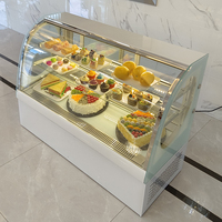 Vitrine de présentation de gâteaux de comptoir, sécurisée et fiable, avec refroidissement par air et verre anti-buée, pour café