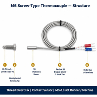 Le thermocouple à visser HUADONG est un capteur de température de contact couramment conçu avec une structure filetée M6.
