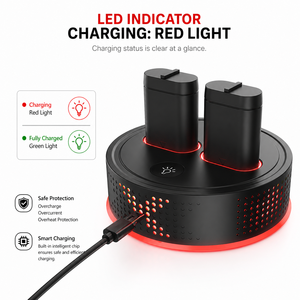 Station de charge de batterie avec contrôleur d'éclairage RGB <span class=keywords><strong>2</strong></span> en 1 avec batterie Ni-MH pour Xbox Series X/S et Xbox One - Product Image 3