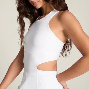 Robe de sport plissée personnalisée sans col avec logo sur mesure pour yoga, tennis et danse (mini-robe ballerine) - Product Image 6