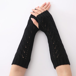 <span class=keywords><strong>Crochet</strong></span> Sans <span class=keywords><strong>Doigts</strong></span> longs Femmes Tricot Manchettes Manches Losange Gants Pouce Trou Mitaines - Product Image 6