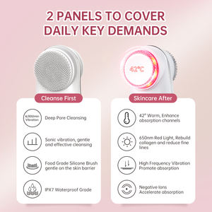 Bàn chải mềm sâu lỗ chân lông làm sạch mặt <span class=keywords><strong>massager</strong></span> rung điện tử Silicone mặt làm sạch bàn chải Bộ - Product Image 3