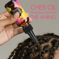 Huile capillaire Chebe 100% biologique et végane, soin du cuir chevelu, huile de croissance des cheveux à base de poudre de Chebe pour femmes noires