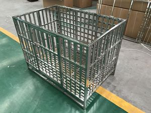 Chenil pliable de luxe de style classique en acier inoxydable pour petits animaux, avec bouton filaire, emballé pour la vente aux <span class=keywords><strong>Philippines</strong></span> - Product Image 4