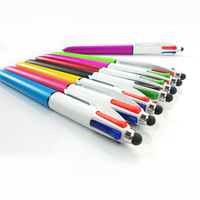 Stylo à bille 4 en 1 Stylo multicolore Stylo quatre couleurs avec stylet Stylo à bille 4 couleurs
