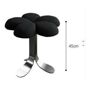 Tabouret de luxe pour coiffeuse de chambre principale, tabouret simple pour table de maquillage, tabouret rond en acier inoxydable pour usage domestique. - Product Image 2