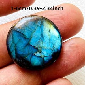 จี้หินลาบราดอไรต์ทรงกลมธรรมชาติ DIY เครื่องประดับหินมูนสโตนสีฟ้าประกาย สร้อยคอทำมือ ของขวัญสำหรับผู้หญิง - Product Image 6