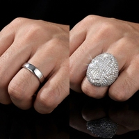 Bague Croix Hip Hop Luxe Léger en Argent Sterling S925 avec Moissanite D VVS1 – Cadeau Idéal pour Fêtes et Usage Quotidien