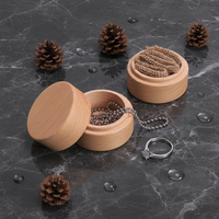 Mini boîte ronde en bois, petite boîte de rangement en bois. Boîte à bagues et à bijoux. Organisateur de bibelots DIY, conteneur portable.