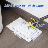 Holamopa Serpillère jetable en acier inoxydable Serpillère plate avec lingettes jetables Serpillères jetables pour le nettoyage des sols