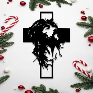 รูปปั้นพระเยซูแบบแขวนประดับผนัง 1 ชิ้น สไตล์ดั้งเดิม สวมมงกุฎหนาม พร้อมไม้กางเขน ทำจากเหล็กดัด ตกแต่งบ้านด้วย<span class=keywords><strong>ของ</strong></span>ตกแต่งทางศาสนา - Product Image 2