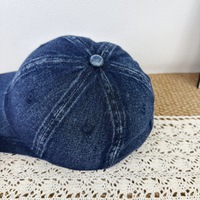 Casquette de baseball polyvalente en jean uni unisexe printemps-été, visière déchirée, style vintage simple, chapeau de soleil souple