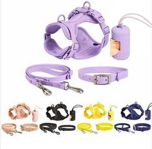 Arnés y Correa de Lujo Premium para Perros, Impermeable, de PVC y Neopreno, sin Tirones, con Logotipo Personalizado de Diseñador - Product Image 1