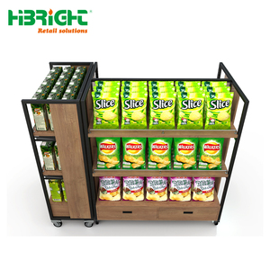 Estantería de Madera Premium para Supermercado con Ruedas Giratorias de Alta Resistencia, Exhibidor Móvil para Tiendas de Abarrotes - Product Image 6