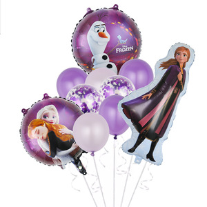 Ensemble de ballons en <span class=keywords><strong>film</strong></span> d'aluminium Aisha-Série Frozen Adventure-Snow Queen Anna-Décoration de ballons pour fête d'anniversaire - Product Image 5