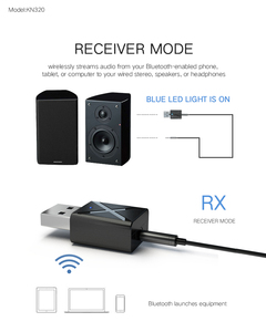KN320 Modelo Básico, <span class=keywords><strong>Receptor</strong></span> Transmisor de Audio <span class=keywords><strong>Bluetooth</strong></span> Universal, Adaptador Inalámbrico Auxiliar - Product Image 6