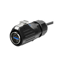 Conector USB 3.0 LP24 Impermeable IP67, Transmisión de Datos de Alta Velocidad de 5 Gbps, Conector de Aviación de 4 Orificios, Macho y Hembra