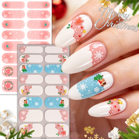 OEM Personnalisé – 16 Emballages de vernis à ongles adhésifs pour Noël, couvrance totale, imperméables, pour les acheteurs en gros