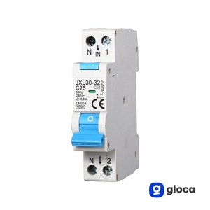 Disjoncteur différentiel Gloca 1P+N 25A 30mA 250V C25 Montage DIN Protection électrique - Product Image 3