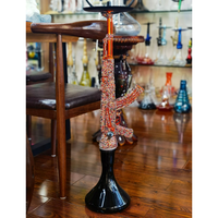 Ensemble de chicha en résine de luxe au design AK47 avec diamants, forme de pistolet, chicha à fumer de 78 cm, boîte cadeau portable