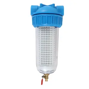 Purificador de agua transparente de 10 pulgadas, filtro de lavadora de alta presión con salida de aguas residuales