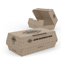 Boîte à emporter pour hamburger carrée, boîte d'emballage alimentaire en carton avec logo personnalisé