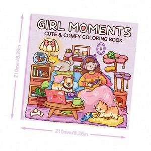 Libro de Colorear para Niñas y Adolescentes, Regalo Perfecto, con Dibujos Bonitos y Acogedores de Momentos de la Vida Cotidiana - Product Image 6