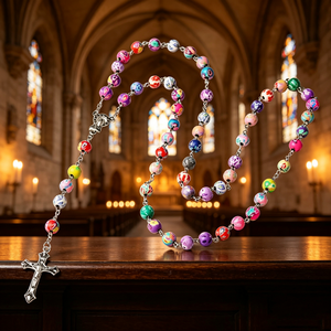 Magnifiques chapelets catholiques avec étui, Israël, Vierge Marie, bijoux en acier, vente en gros, pour souvenir, chapelets catholiques de luxe - Product Image 4