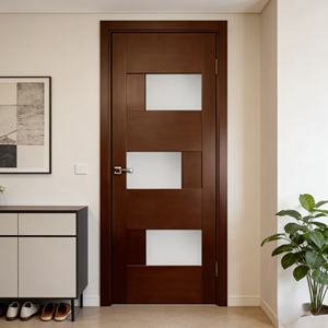 Puerta Interior de Madera Sólida de Diseño Moderno y Simple, Ecológica, con Aislamiento Acústico - Product Image 5