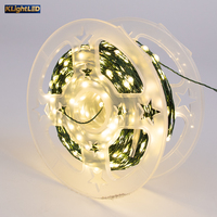 Guirlande lumineuse à fils de cuivre de 5 cm de largeur, 8 modes, télécommande, fil vert, pour Noël, mariage, maison, patio, jardin, décoration