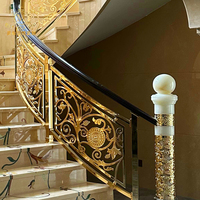 Rampe d'escalier en spirale moderne de conception européenne personnalisée en laiton et aluminium durable MEIXI avec garantie de 3 ans pour balcon de villa
