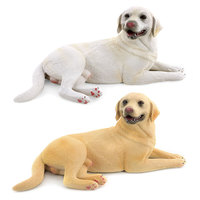 Modèle d'animal de compagnie en PVC massif, simulation transfrontalière, chiot Labrador, jouet éducatif et cognitif, décoration de bureau, ornement à assembler