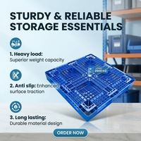 Palette en plastique Euro réutilisable à 4 voies avec base périmétrique complète pour la logistique d'entrepôt et d'exportation