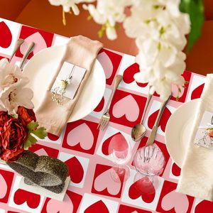 Nappe à motif cœur pour la Saint-Valentin, 137x274 cm, lavable, décorations de mariage - Product Image 2