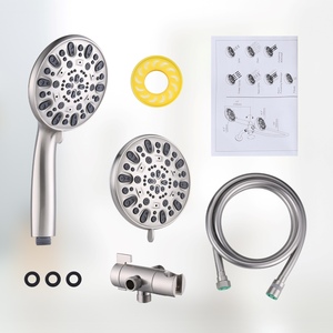 Soffione pioggia ad alta pressione e <span class=keywords><strong>doccia</strong></span> a mano a 7 posti separatamente o insieme, doppio soffione <span class=keywords><strong>doccia</strong></span>, combinazione 3 vie precipitazioni - Product Image 6