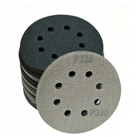 Disque de ponçage professionnel noir 5'' (125 mm) à 8 trous, auto-agrippant, antistatique, pour le polissage automobile et du bois