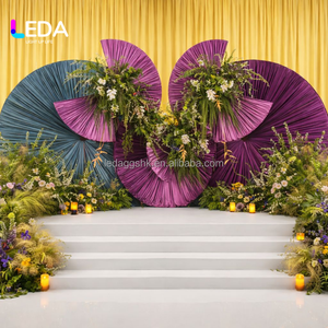 LEDA Wedding Stage <b>Backdrop</b> Custom Size Diy Round Metal <b>Backdrop</b> with Fabric Wedding <b>Backdrop</b> <b>Stand</b> for Events - Product Image 3
