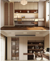Porte secrète murale moderne en bois massif et acier inoxydable extensible sur mesure avec compartiment de rangement dissimulé pour salon