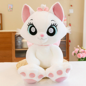 Peluche Gatto Mary Marie con Fiocco Rosa, Occhi Grandi, Gattino Bianco, Bambola di Peluche, Cuscino Morbido a Forma di Cartone Animato, Regalo <span class=keywords><strong>per</strong></span> Bambini, Decorazione - Product Image 3