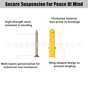 Self-tapping Screw Set 270pcs Metric Phillips Head Color Zinc Plated With Plastic Expansion Plugs For Concrete Fixing - Product Image 4