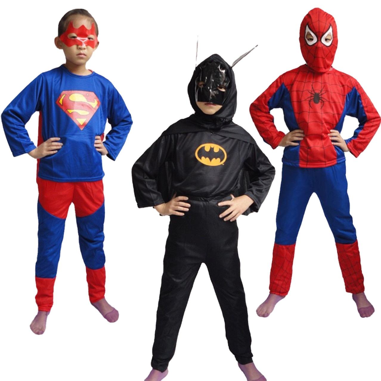 Wholesaler Cheap Price Kids Superhero 2 Pieces Sets Halloween Costume for Boys