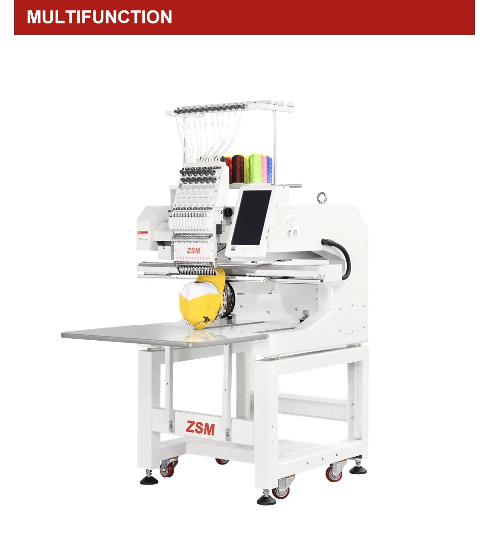 QM1201 high quality embroidery machine one head computeri embroidery machine flat cap embroidery machine for business and home