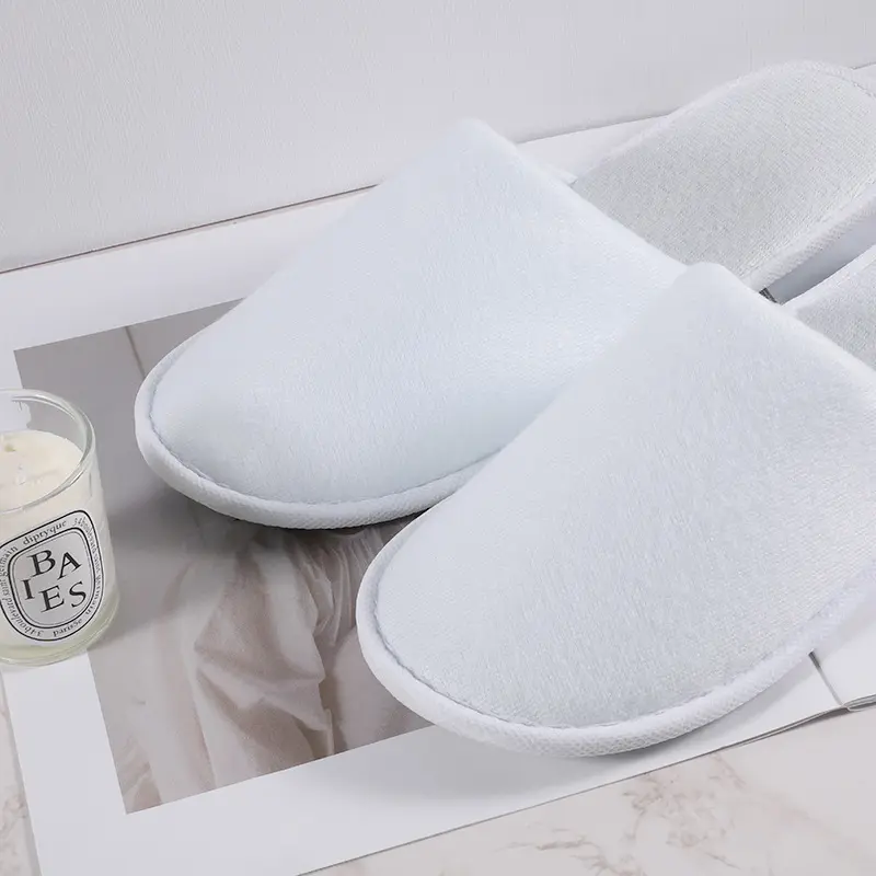 Pantufas de spa descartáveis com logotipo, chinelos de algodão com design simples para casa