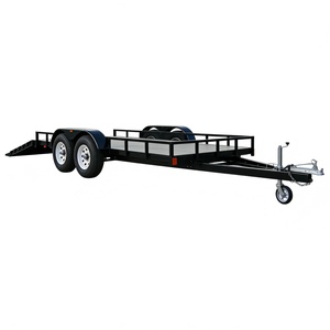 Remorque utilitaire à plateau plat à 2 essieux, robuste |   Rampe arrière pliable |   Idéal pour le transport <span class=keywords><strong>de</strong></span> VTT, <span class=keywords><strong>de</strong></span> tondeuses à gazon et <span class=keywords><strong>d</strong></span>'équipements - Product Image 3