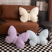 Almohada de Peluche de Mariposa Suave y Esponjosa, Cojín de Mariposa de Peluche en Tonos Pastel para Sofá, Cama, Decoración de Dormitorio, Regalo de Cumpleaños para Niños