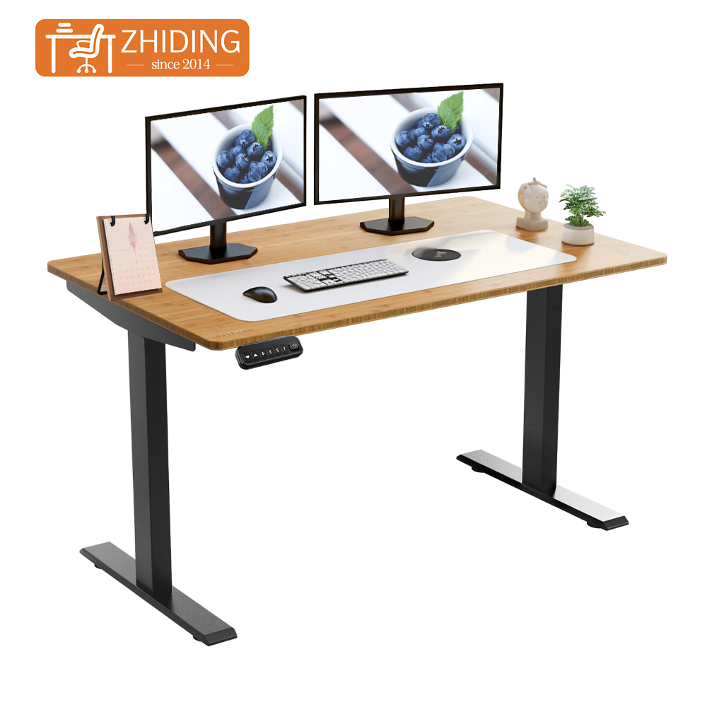 Dual Motor Electric Height Adjustable Standing Desk Smart Modern Home Office Dual Workstation Iron Material Dual Motor Electric
