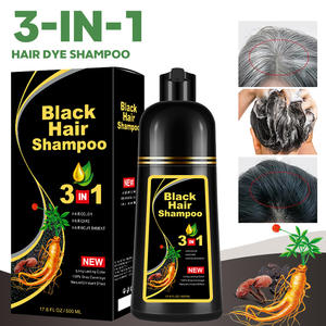 Tinte para el Cabello 3 en 1 Negro, Crema Permanente Natural para Colorear el Cabello al Instante, Sin Amoníaco, Fácil Cobertura de Canas, Cosmético Capilar de Larga Duración - Product Image 5